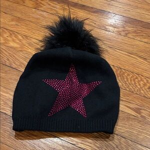 Black Star Pom-Pom Beanie for Kids